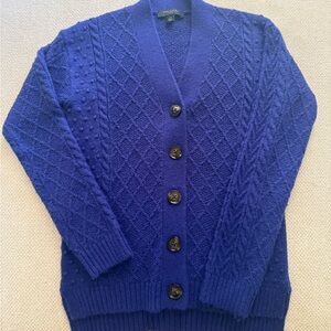 Ann Taylor Purple Button-Up Wool Cardigan